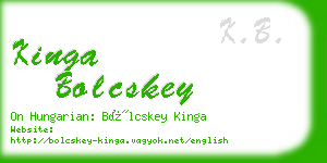 kinga bolcskey business card